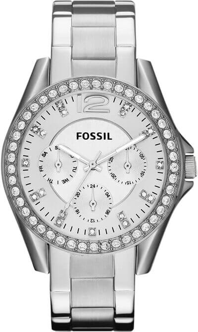 Fossil Women's Riley Stainless Steel Crystal-Accented ES3202